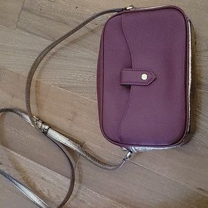 G.I.L.I. Got It Love It Bag Purple Shoulder Crossbody Purse Bronze Glitter